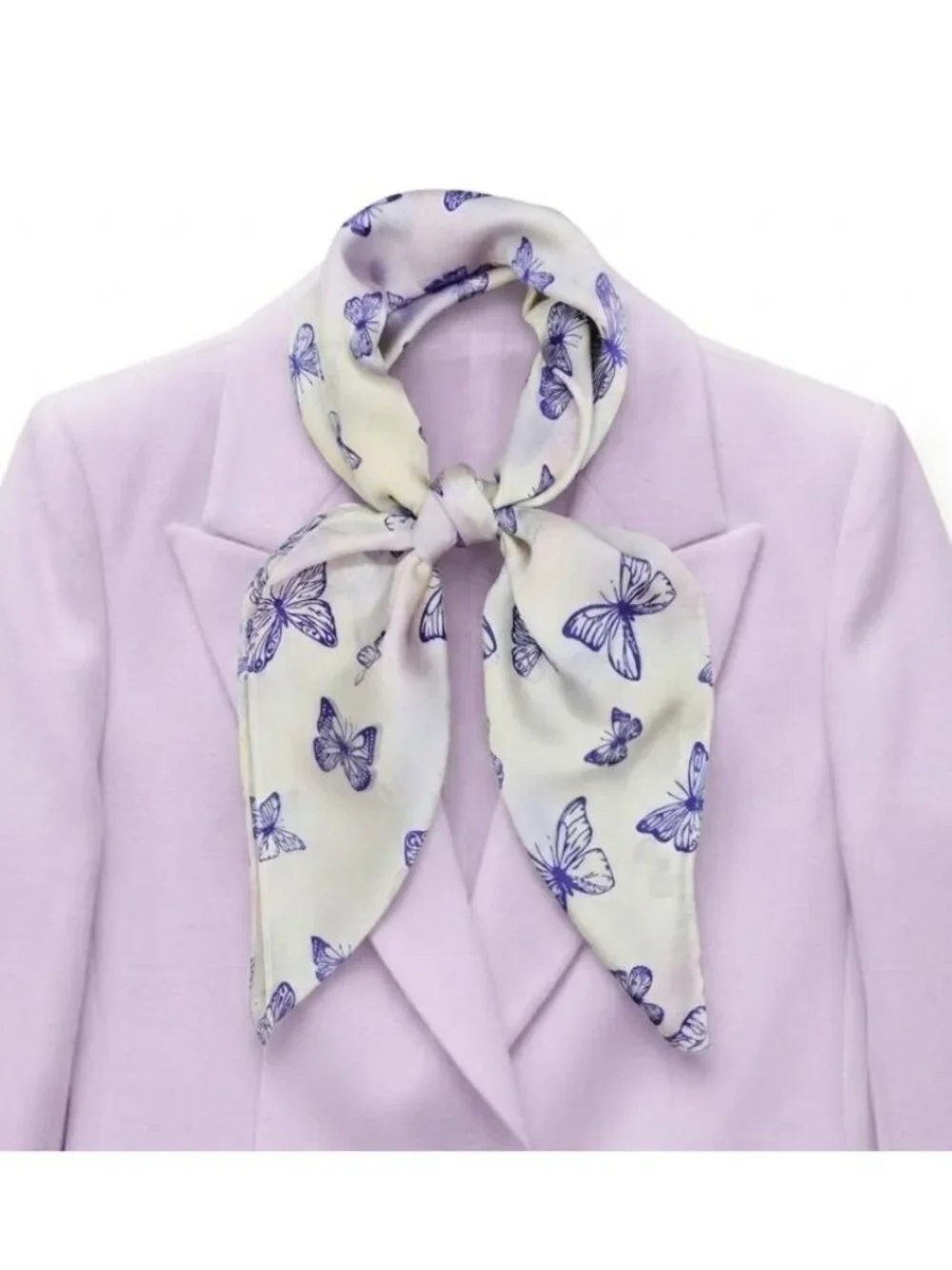 ✨Luxury Elegant Purple Butterfly Silky Scarf Square Head Bandana Soft Neck Wrap✨